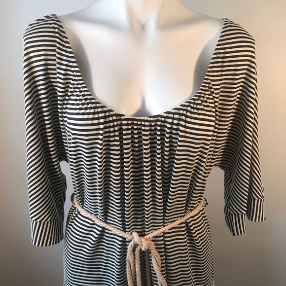 Anthropologie Hazel Dress, Stripes, Rope Bead Belt - Picture 2 of 13